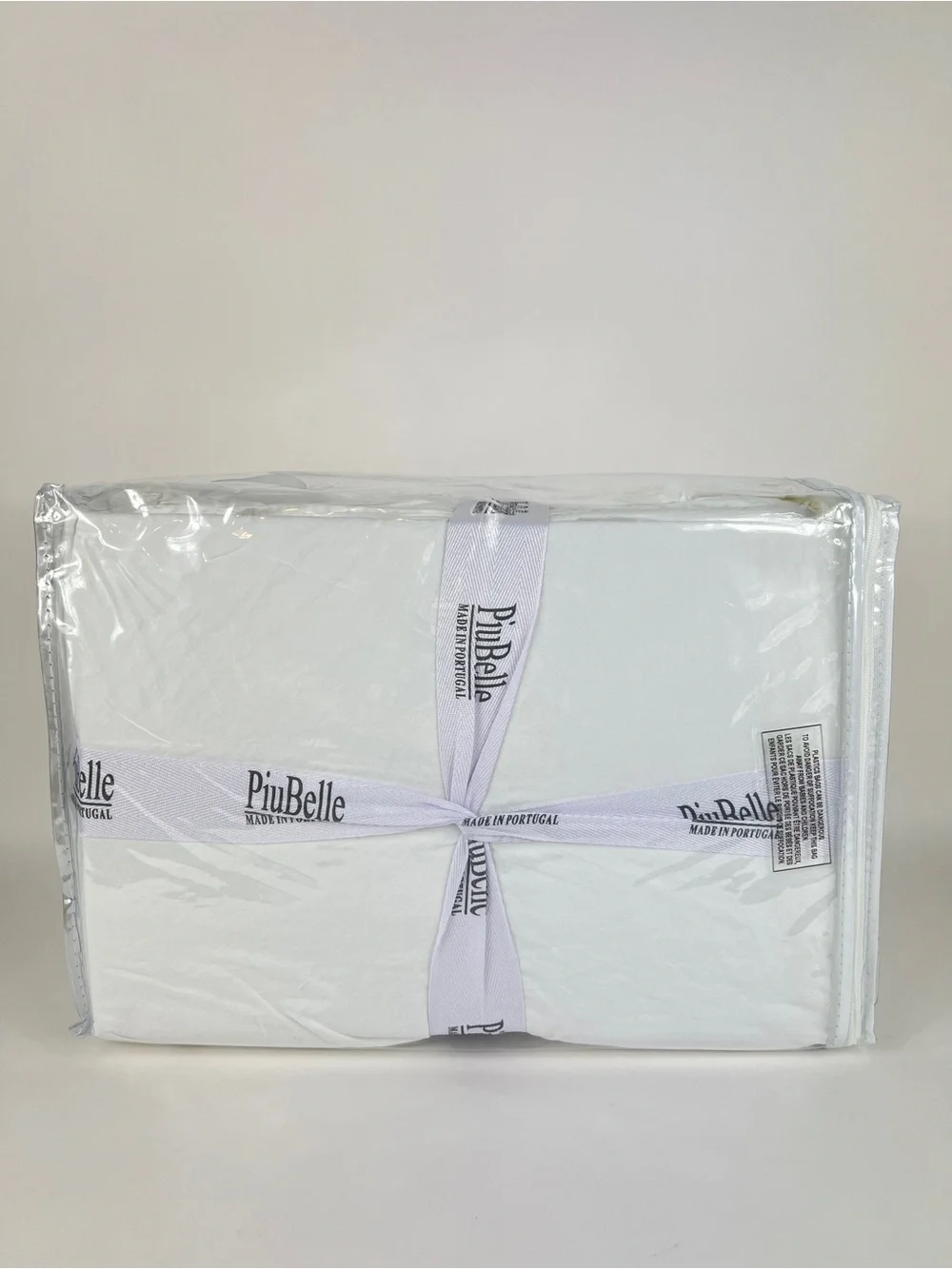 PiuBelle King Sheet Set Fine Linens White Portugal Stitch 100% Cotton 4pc NEW